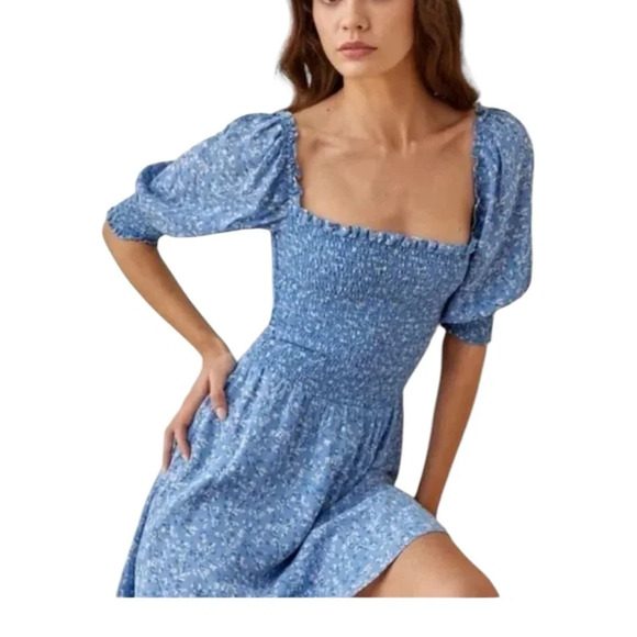 Reformation Elle Smocked Minidress - Suzette - Picture 2 of 8